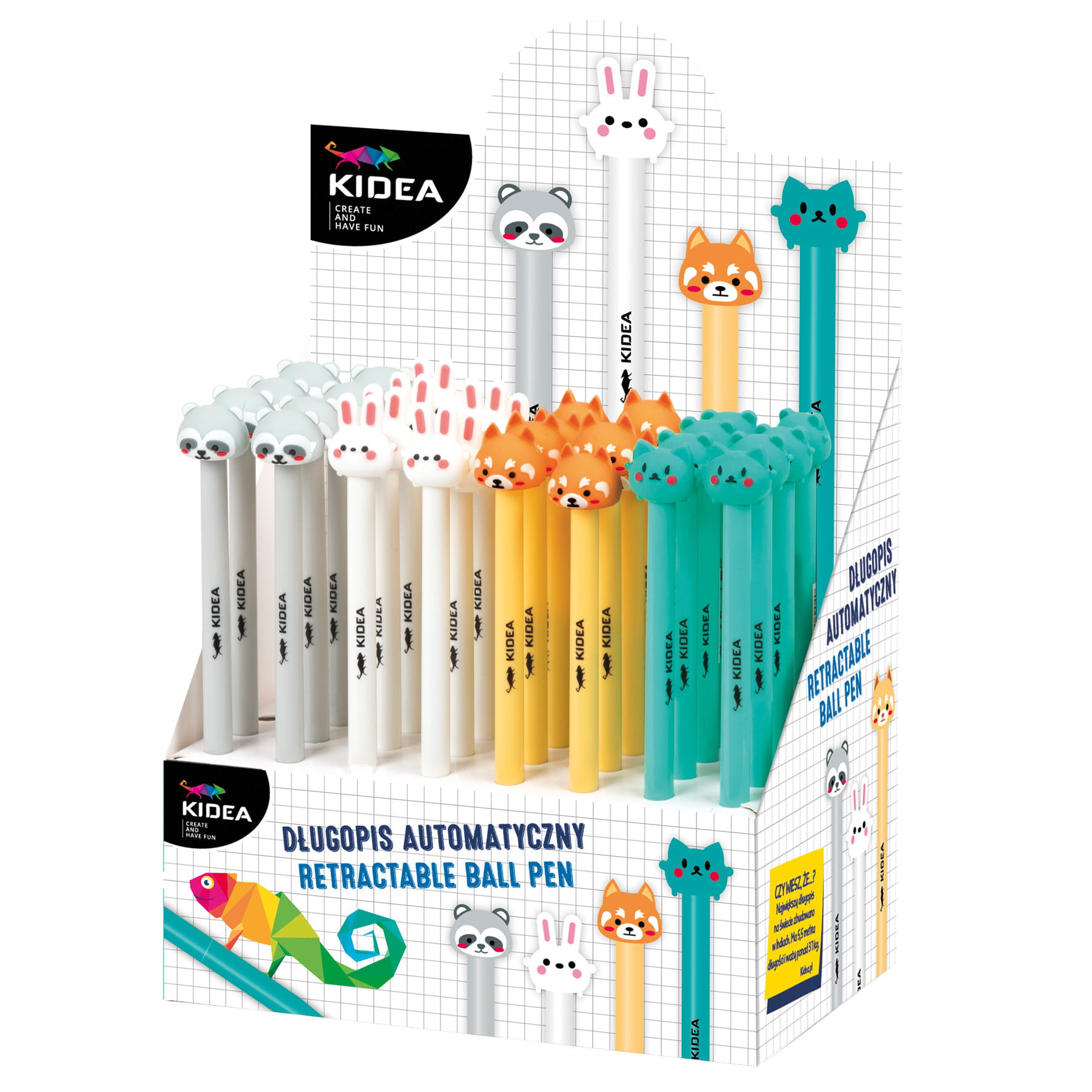 Kidea automatické kuličkové pero s figurkou zvířátka 4 druhy