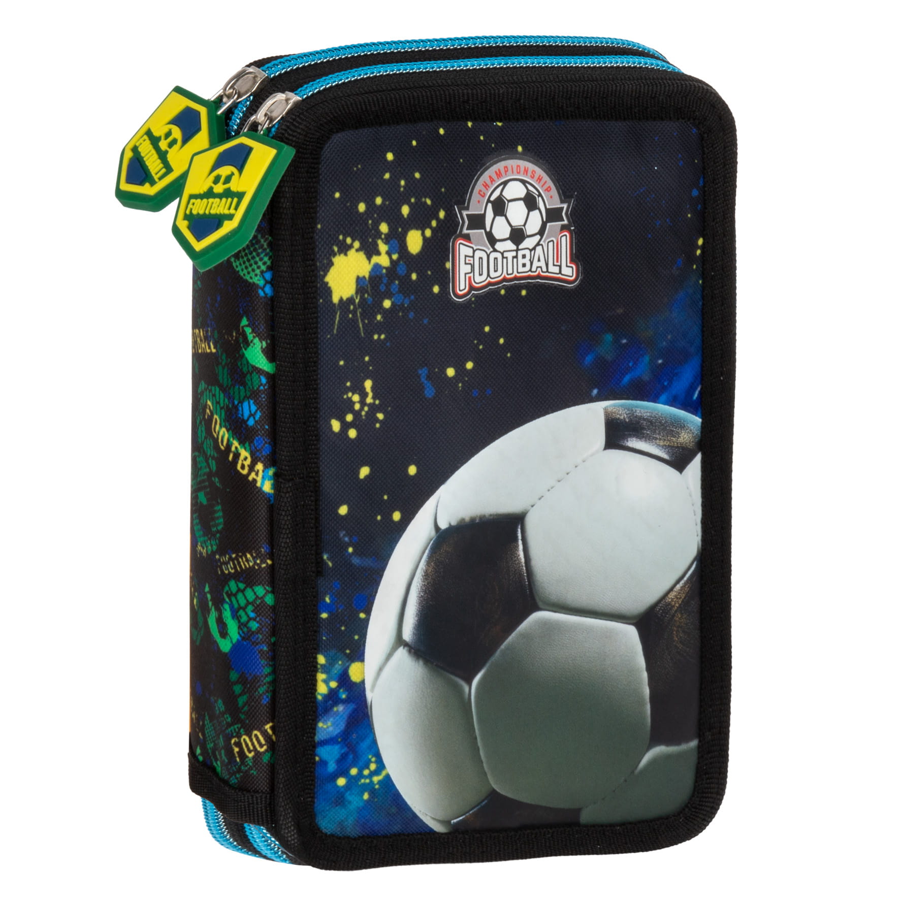 Školní dvoupatrový plně vybavený penál fotbal