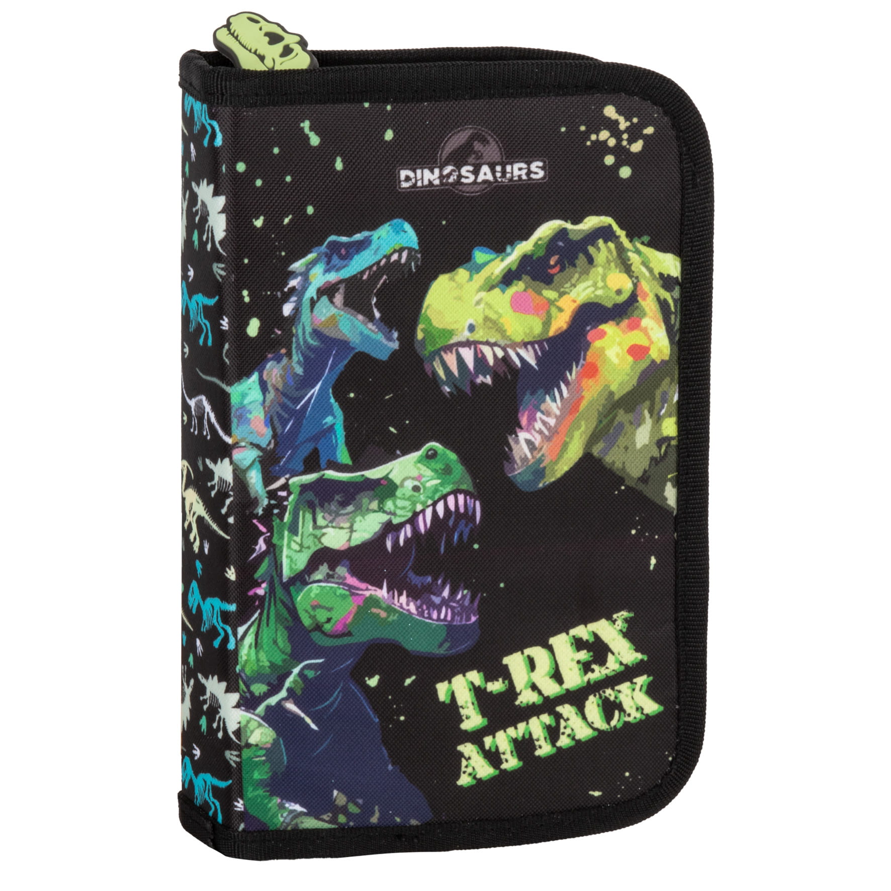 Školní jednopatrový penál plně vybavený dinosauři