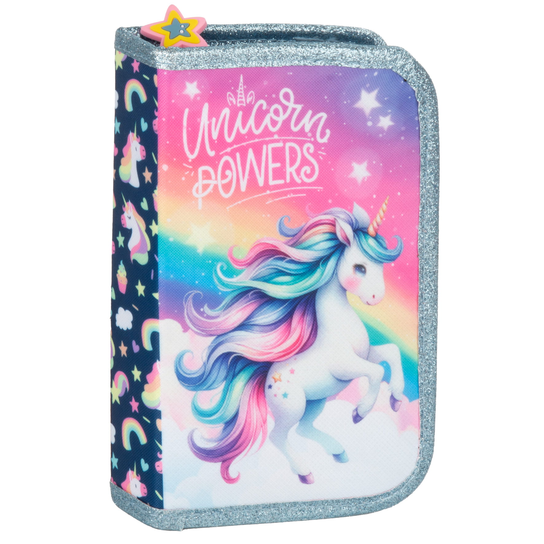 Školní jednopatrový penál plně vybavený jednorožec