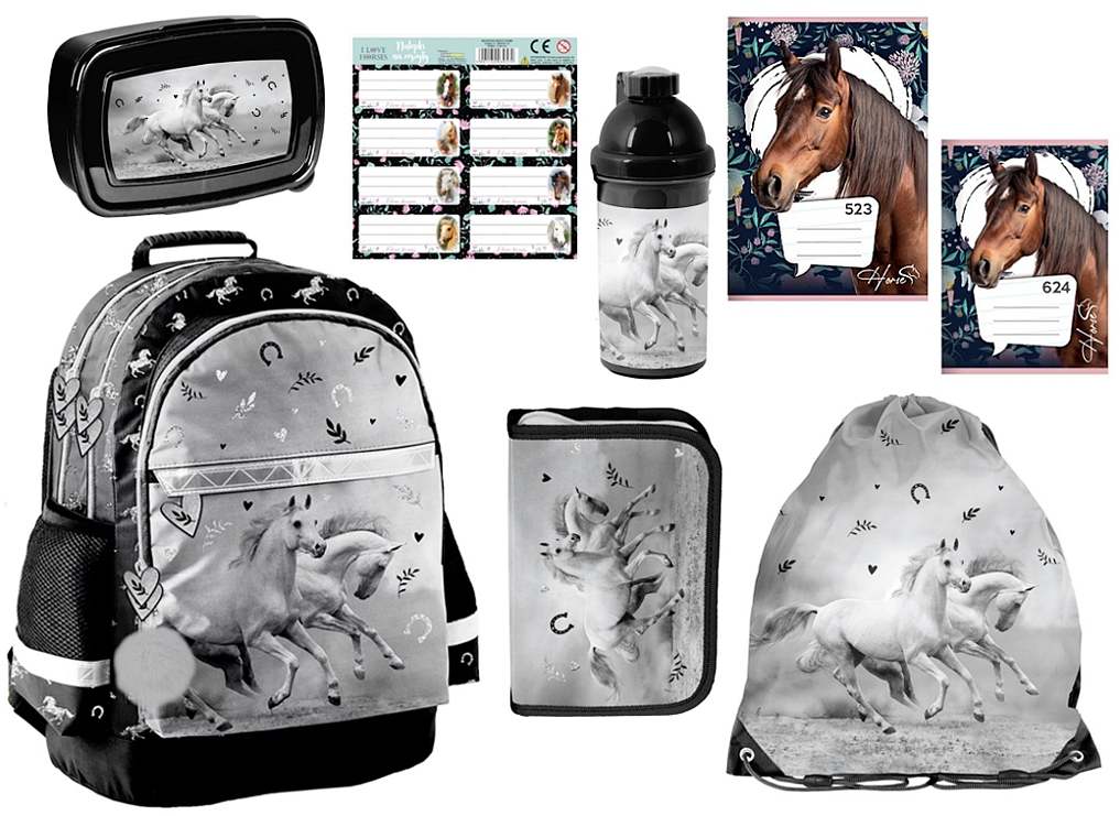 Paso zvýhodněná školní sada s batohem koně 8 ks
