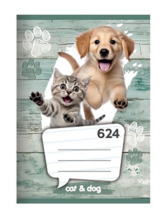 Školní sešit A6 624 Cat a Dog kočka a pes linkovaný
