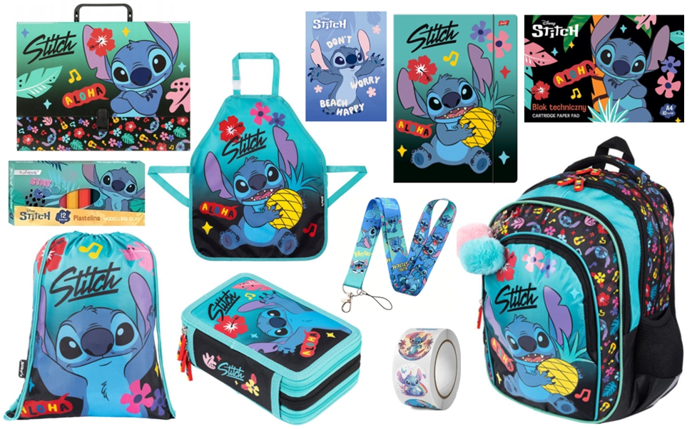 Zvýhodněná školní sada Stitch Aloha Mint 11ks