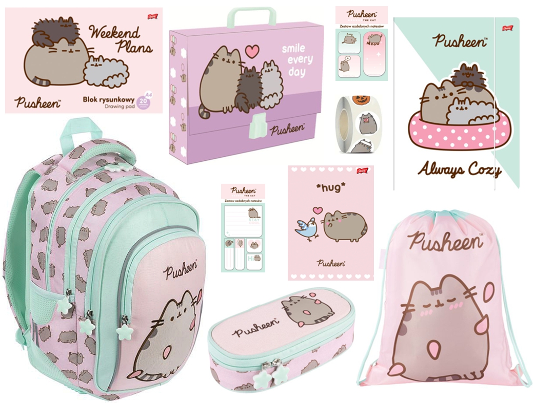 Zvýhodněná školní sada s batohem Pusheen Pink 10ks