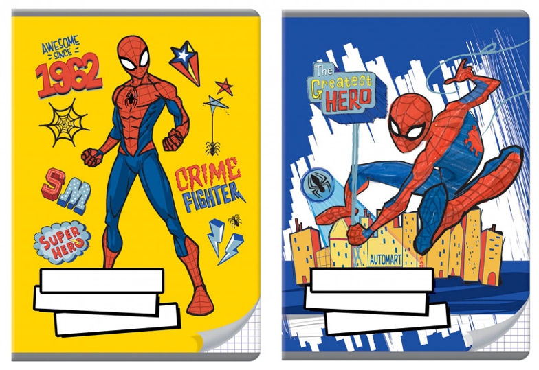 Sešit A5 Spiderman 32 listů, čtverečkovaný, sada 2ks