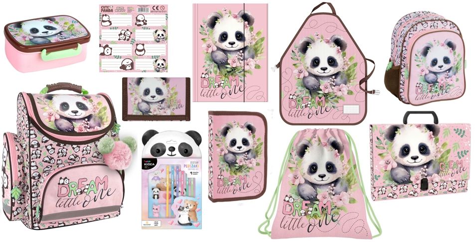 Zvýhodněná školní sada s aktovkou panda 11ks