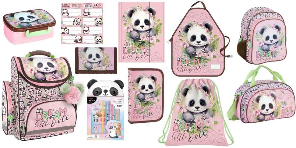 Zvýhodněná školní sada s aktovkou panda 11ks