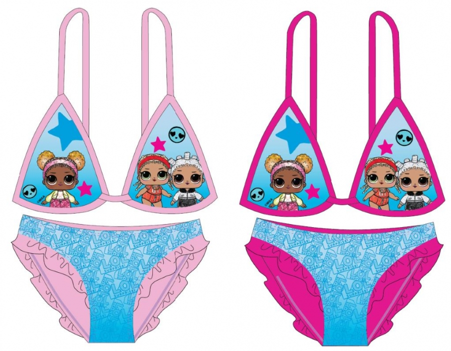 DÍVČÍ PLAVKY BIKINY LOL SURPRISE tmavě růžové 104
