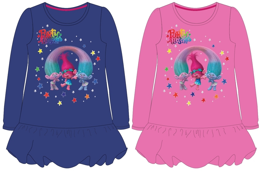 DÍVČÍ ŠATY TROLLOVÉ růžové 98