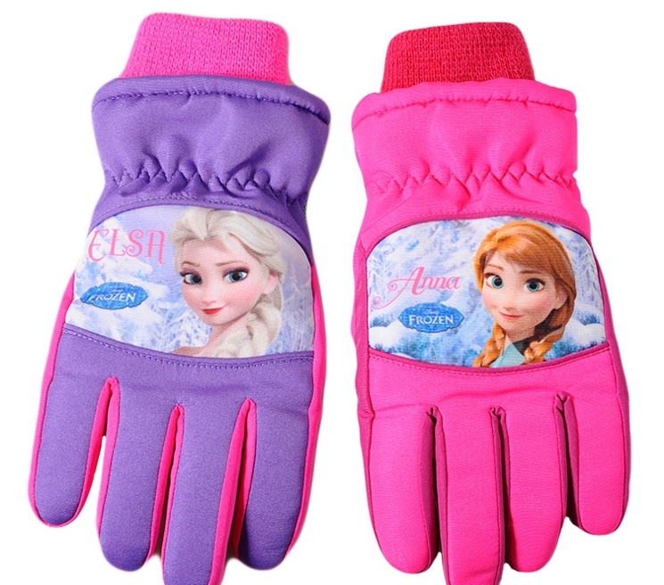 DÍVČÍ ZIMNÍ LYŽAŘSKÉ RUKAVICE DISNEY FROZEN růžové 12/14 let