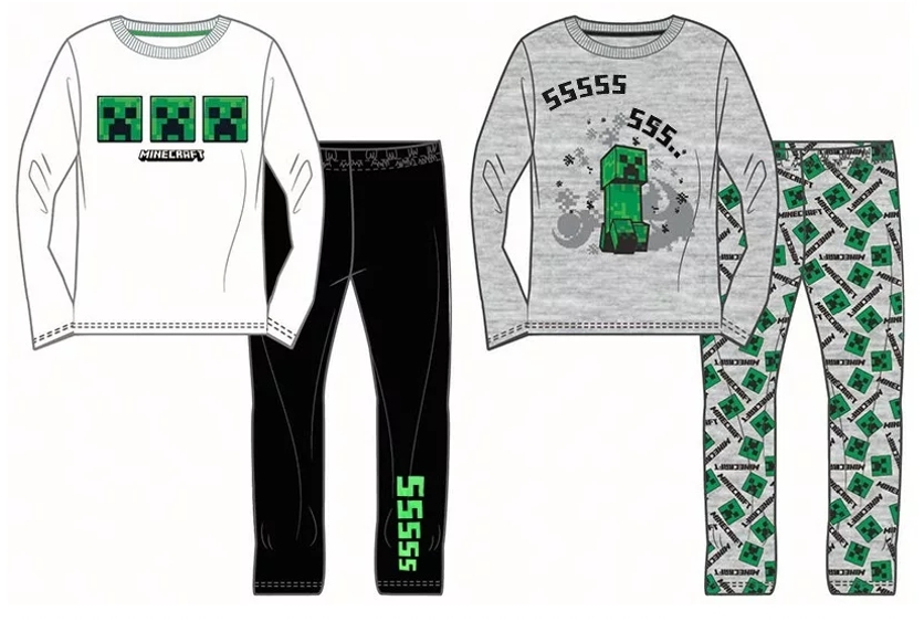 CHLAPECKÉ PYŽAMO MINECRAFT bíločerné 116