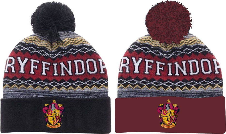 CHLAPECKÁ ZIMNÍ ČEPICE KULICH HARRY POTTER GRYFFINDOR tmavě šedá 56