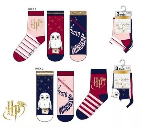DÍVČÍ PONOŽKY HARRY POTTER SADA 3 KS 23/26