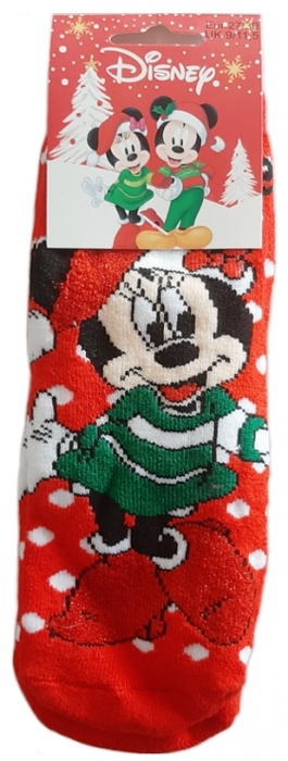 DÍVČÍ PONOŽKY S PROTISKUZEM MINNIE MOUSE červené