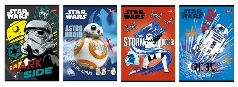 ŠKOLNÍ SEŠIT A5 STAR WARS 16 listů, linkovaný, 4 druhy