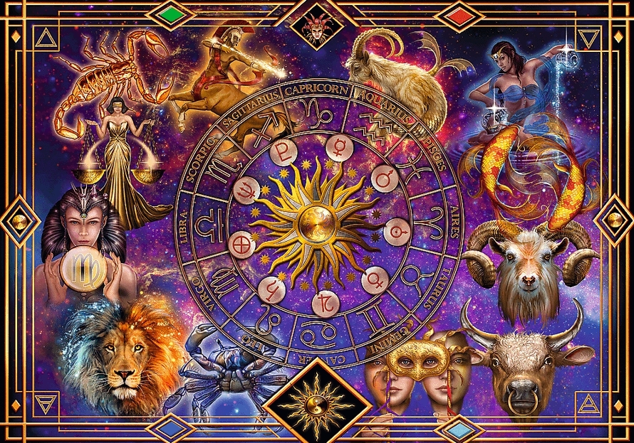 SPIRÁLOVÉ PUZZLE ZODIAC ZNAMENÍ ZVĚROKRUHU 1040 DÍLKŮ