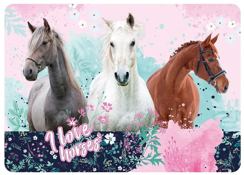 PODLOŽKA NA STŮL KONĚ I LOVE HORSES