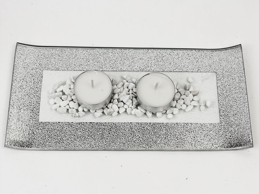 SKLENĚNÝ DEKORAČNÍ TÁCEK 24cm