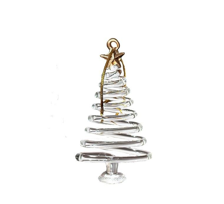 DEKORAČNÍ SKLENĚNÝ STROMEČEK SADA 3 KS