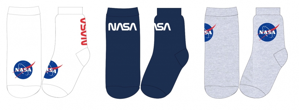 CHLAPECKÉ/PÁNSKÉ PONOŽKY NASA bílé