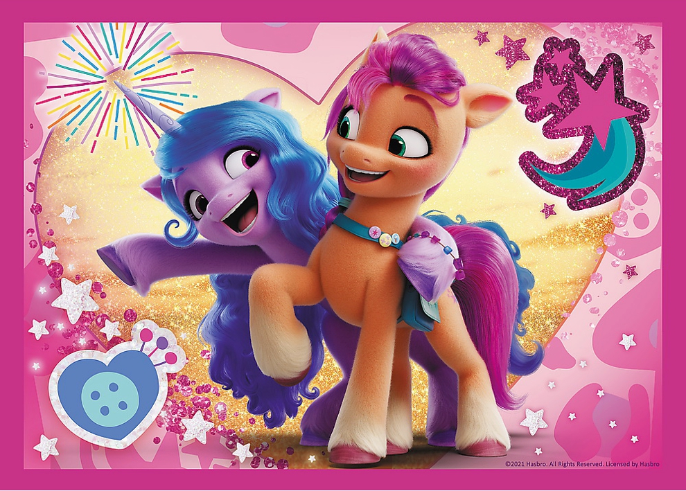 PUZZLE MY LITTLE PONY BAREVNÍ PONÍCI 4 V 1 MIX 35,48,54 A 70 DÍLKŮ