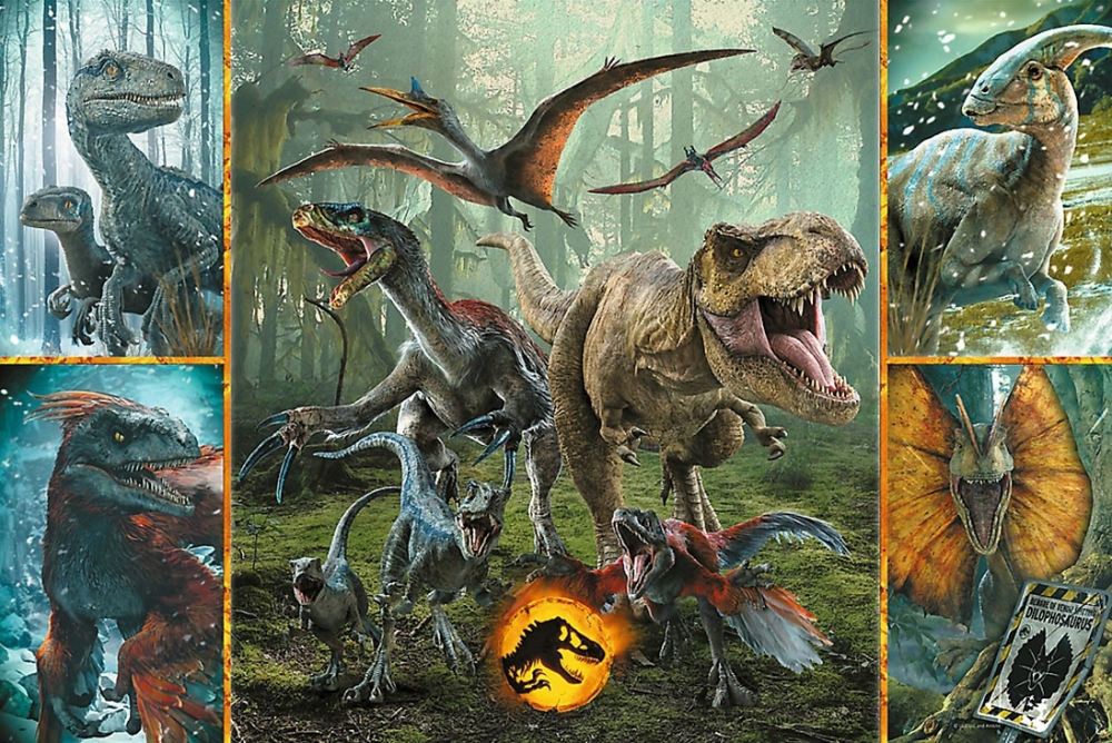 PUZZLE SUPER SHAPE XL NEOBVYKLÍ DINOSAUŘI JURSKÝ SVĚT 160 dílků