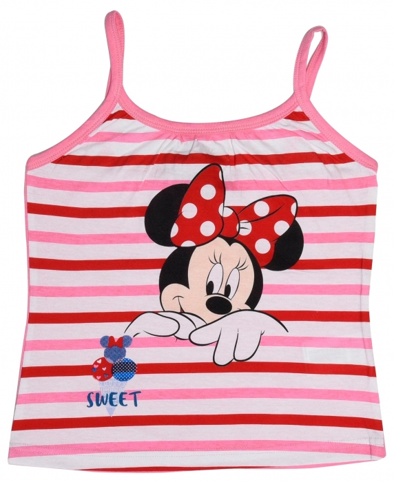 DÍVČÍ TRIČKO - TOP NA RAMÍNKA MINNIE MOUSE růžové 92