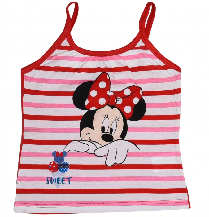 DÍVČÍ TRIČKO - TOP NA RAMÍNKA MINNIE MOUSE červené 92