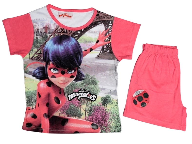DÍVČÍ LETNÍ KOMPLET LADYBUG, KOUZELNÁ BERUŠKA RŮŽOVÝ 98