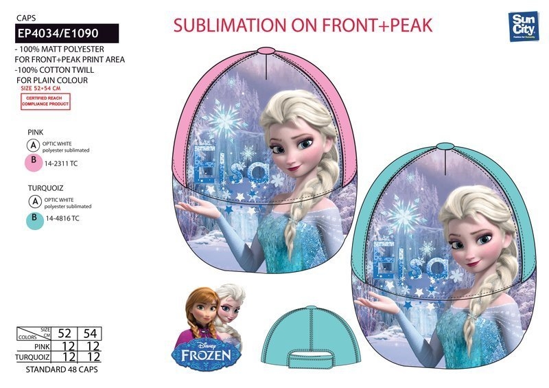 DÍVČÍ LETNÍ KŠILTOVKA DISNEY FROZEN ELSA růžová 52