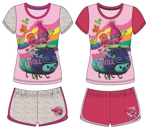 LETNÍ KOMPLET - TRIČKO A ŠORTKY TROLLOVÉ růžový 104