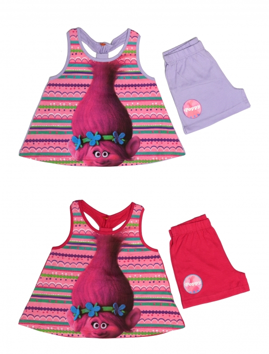 LETNÍ KOMPLET - TRIČKO A ŠORTKY TROLLOVÉ fialový 104