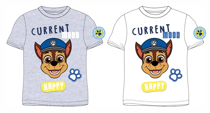 CHLAPECKÉ TRIČKO PAW PATROL CHASE ŠEDÉ