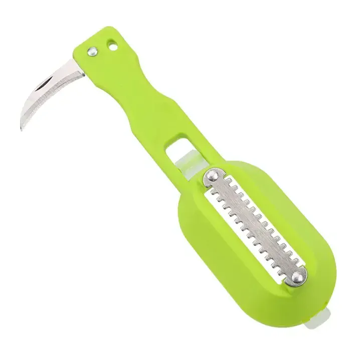 ŠKRABKA NA RYBY SE ZÁSOBNÍKEM A NOŽÍKEM 20 CM