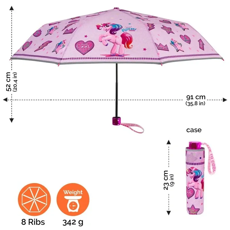 Skládací deštník Cool Kids Unicorn
