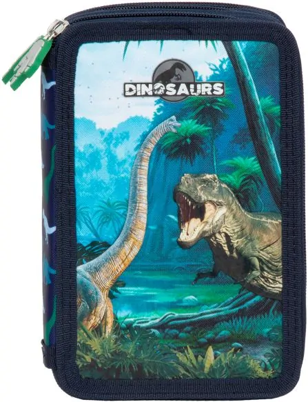 Školní dvoupatrový plně vybavený penál dinosauři