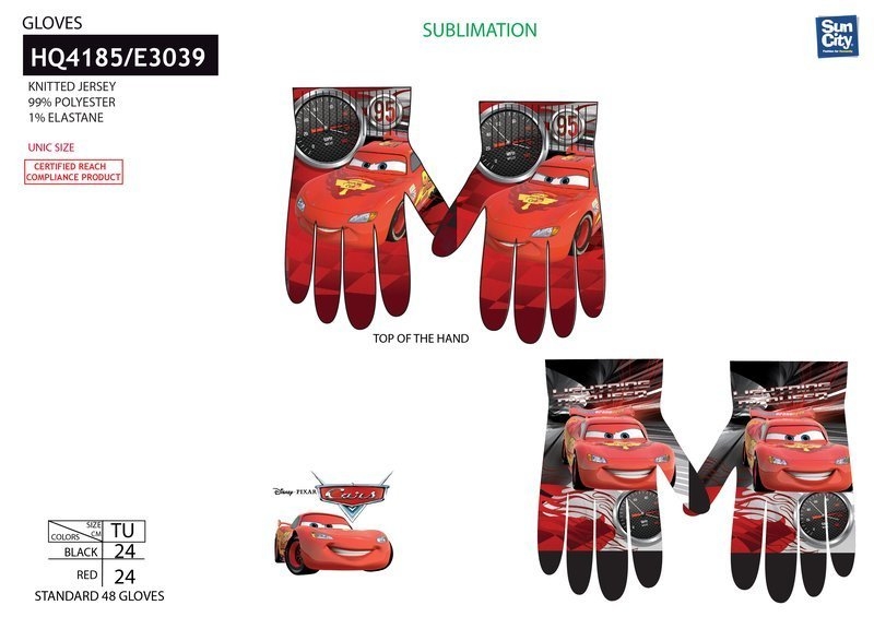 CHLAPECKÉ RUKAVICE DISNEY CARS černé uni