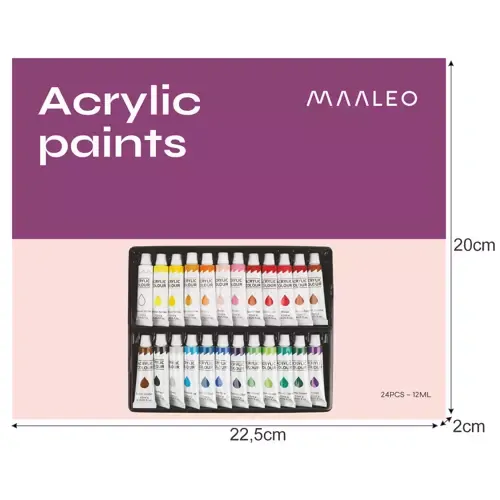 Maaleo akrylové barvy 24 ks po 12 ml