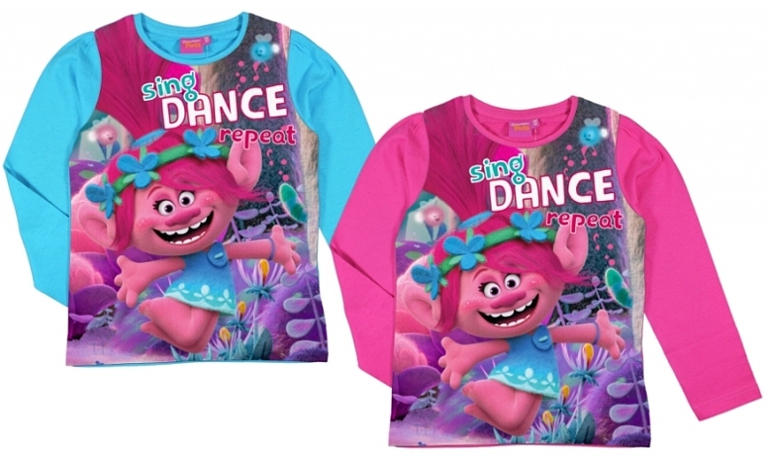 DÍVČÍ TRIČKO TROLLOVÉ DANCE modré