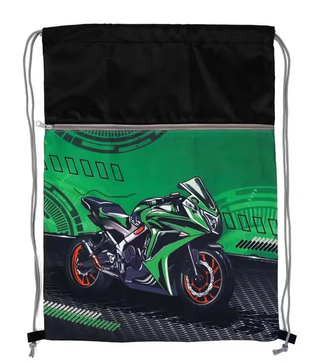 Sáček na přezůvky s přední kapsou na zip motorka Moto Race