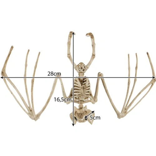 Halloweenská dekorace kostra netopýra 28cm