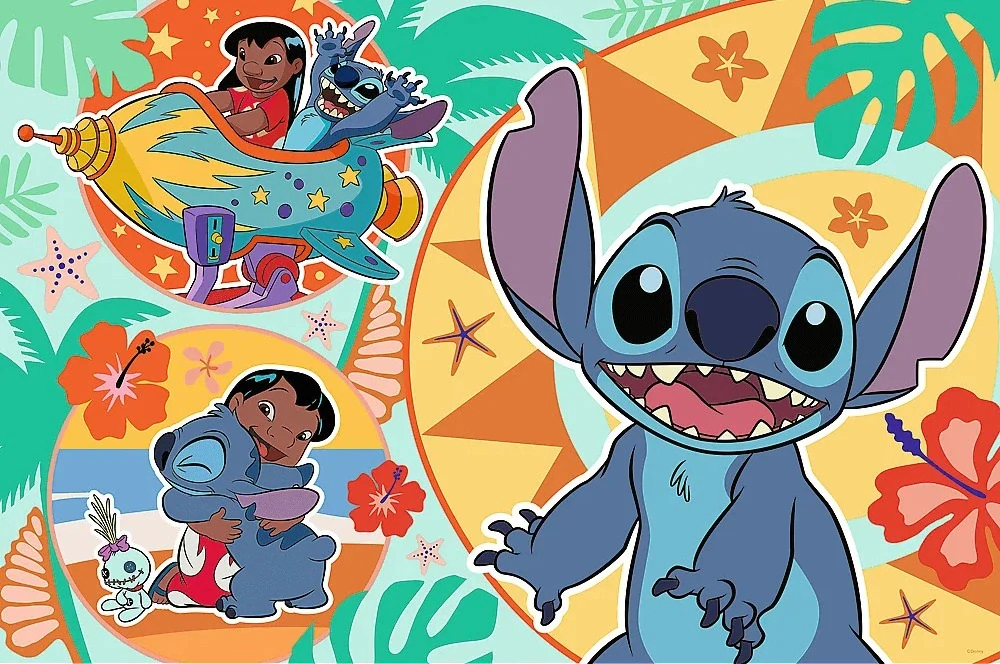 Puzzle maxi Lilo a Stitch šťastný den 24 dílků