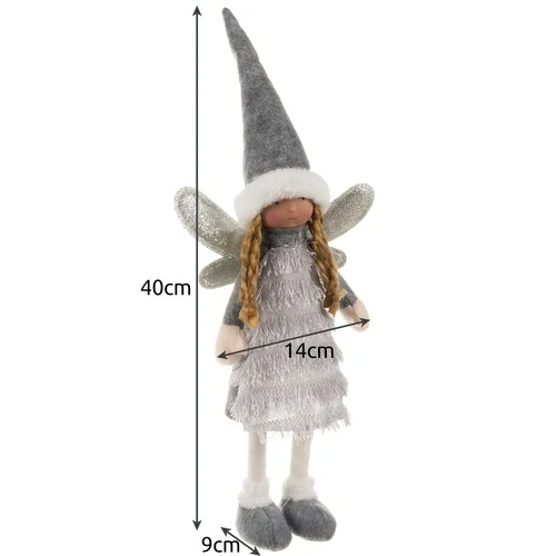 Ruhhy vánoční dekorace víla šedá 40 cm