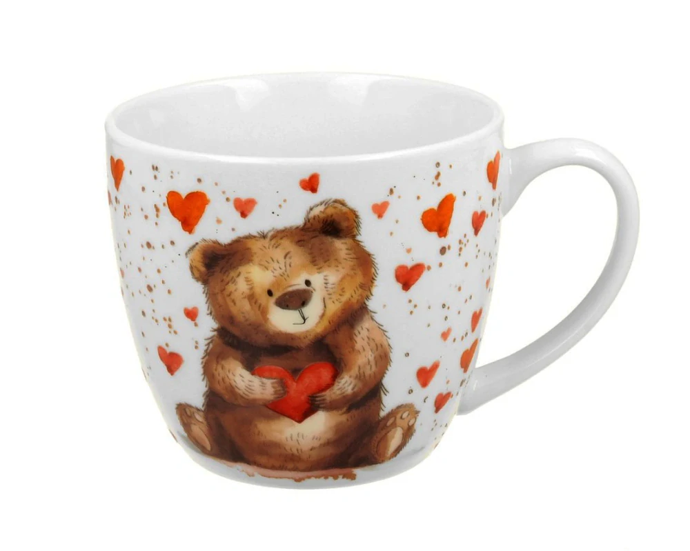 Porcelánový hrnek medvídek dárkové balení 460ml