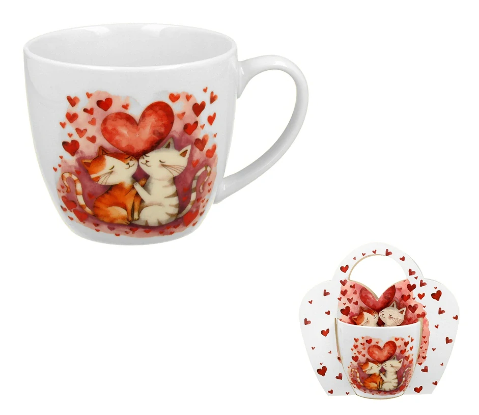 Porcelánový hrnek Loving Cats dárkové balení 460ml
