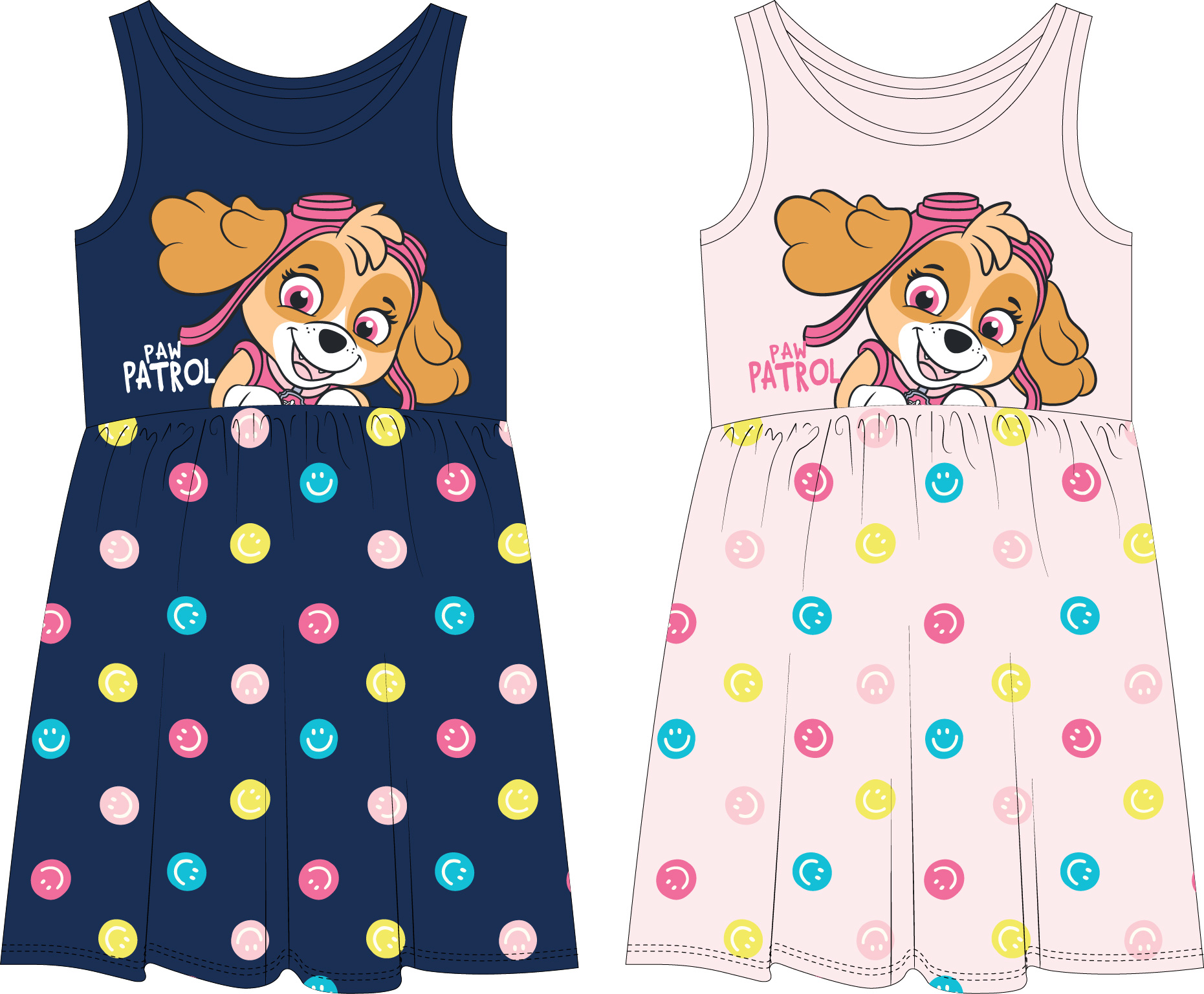 Dívčí šaty Paw Patrol Skye tmavě modré 128