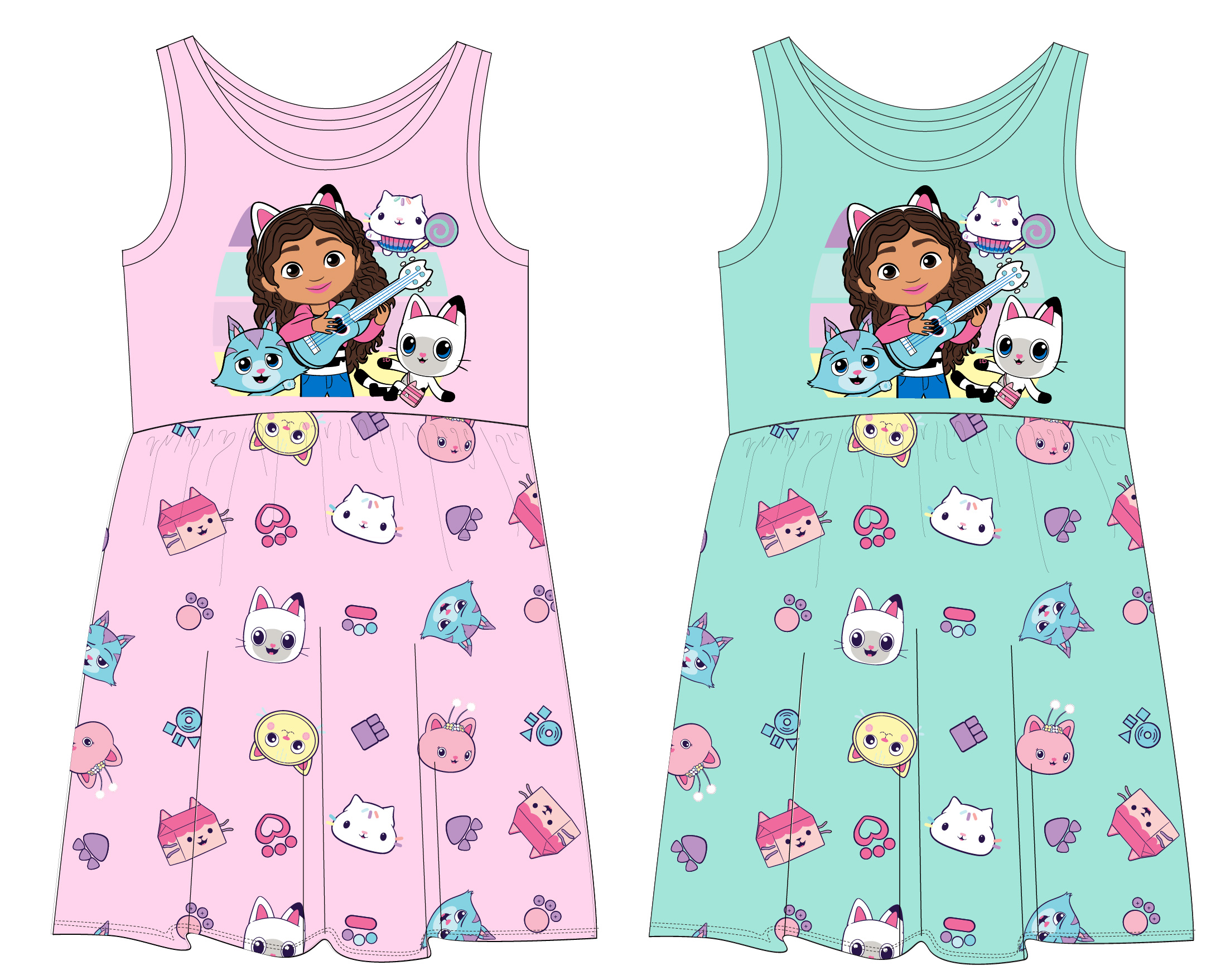 Dívčí šaty Gabby´s Dollhouse růžové 92