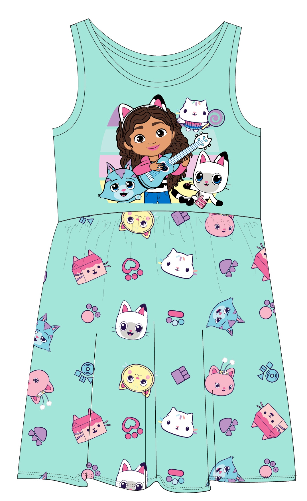 Dívčí šaty Gabby´s Dollhouse modré 110