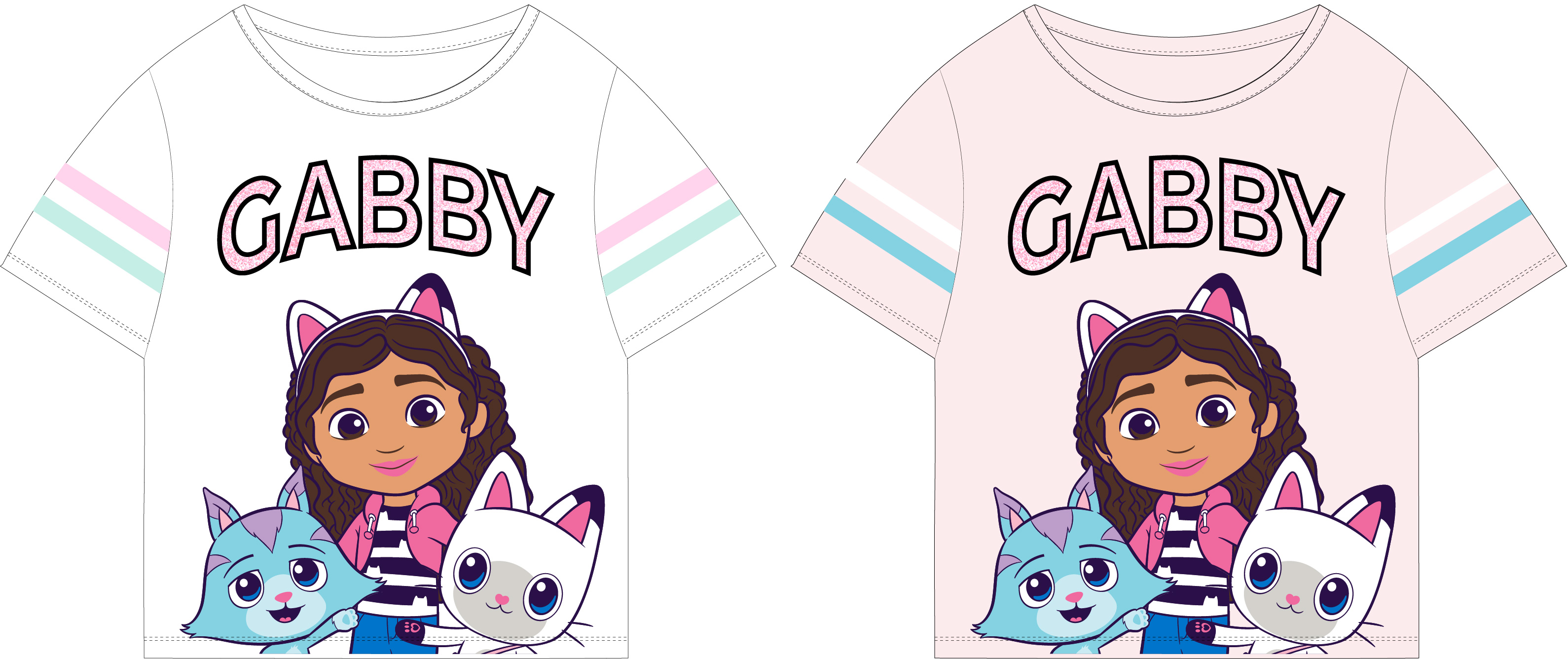 Dívčí tričko Crop Top Gabby´s Dollhouse bílé 104