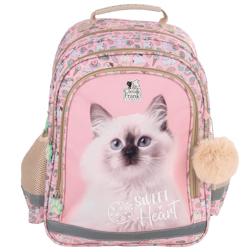 Školní ergonomický batoh Cleo a Frank kočka